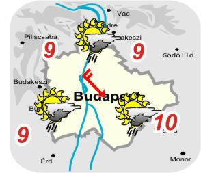 Budapest s krnyknek idjrsi trkpe